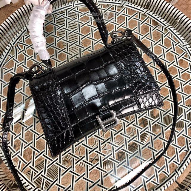 Balenciaga女包 巴黎世家新款中號鱷魚紋沙漏包 巴黎世家牛皮爆款手提包  csbl1191